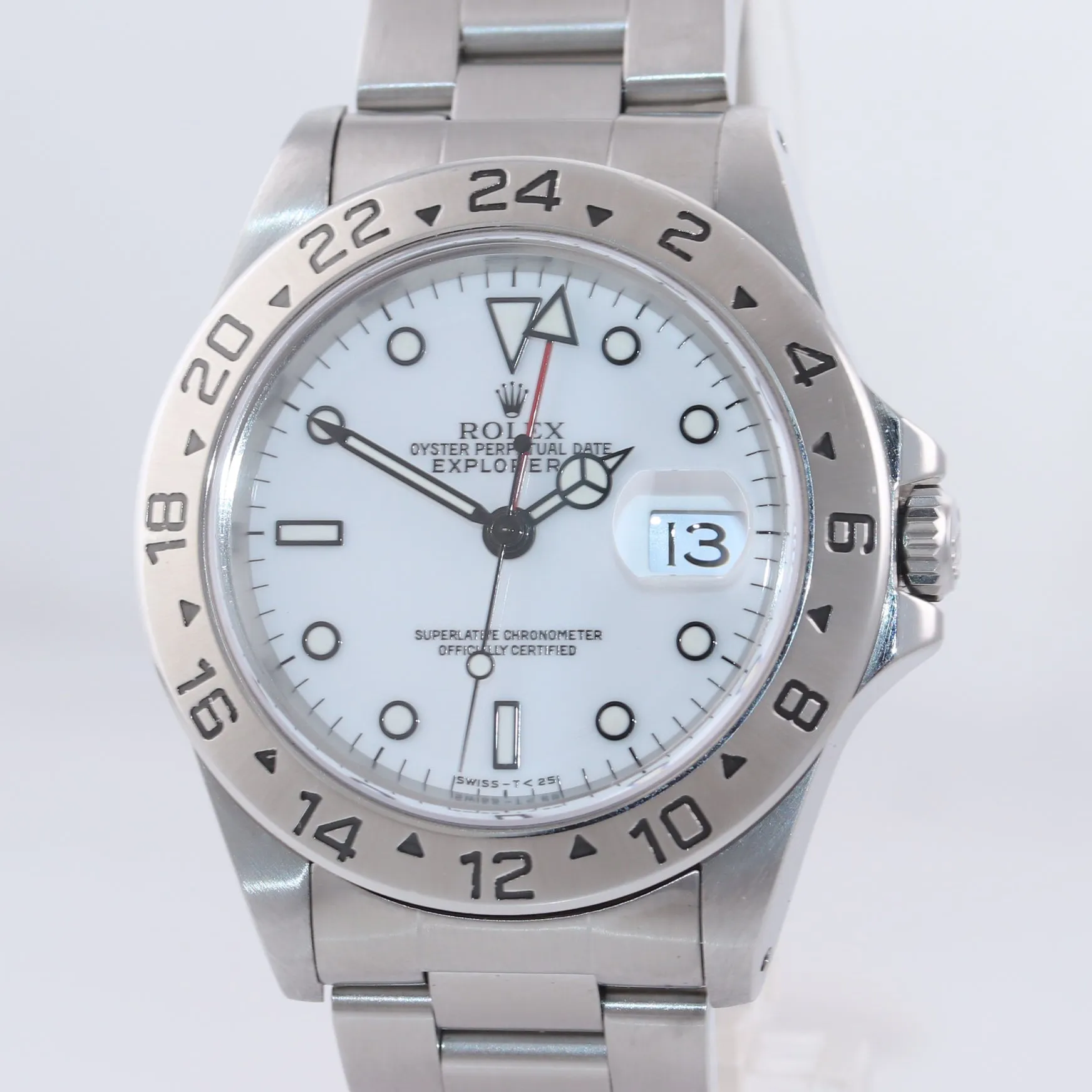 BOX PAPERS Rolex Explorer II 16570 Steel White Polar Date TRITIUM 40mm Watch