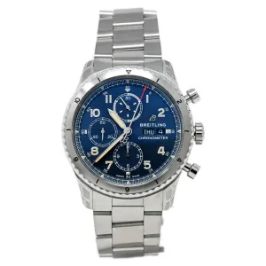Breitling Men's Aviator 8 Stainless Steel 43mm Blue Chronograph Dial Watch Reference #: A13316