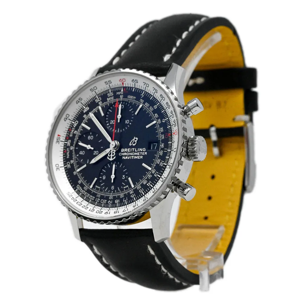 Breitling Men's Navitimer Stainless Steel 41mm Black Chronograph Dial Watch Reference #: A13324
