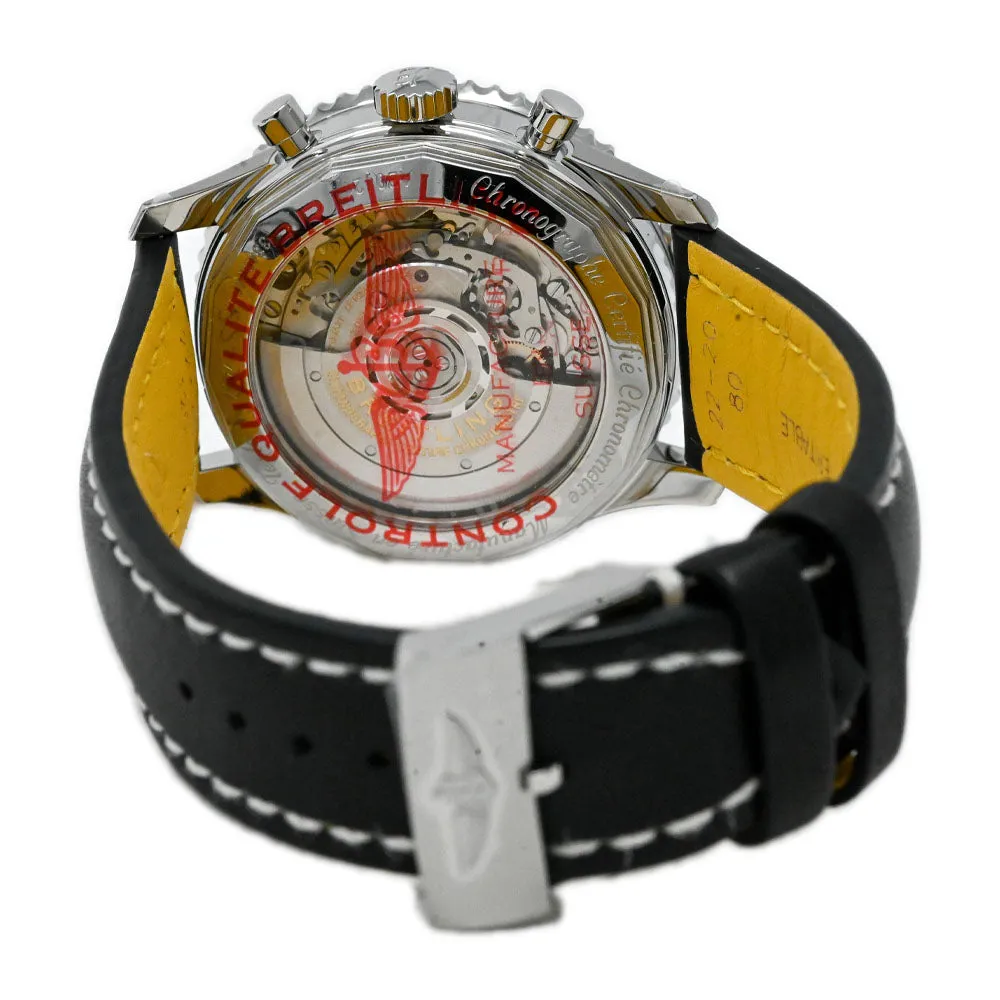 Breitling Men's Navitimer Stainless Steel 43mm Black Chronograph Dial Watch Reference #: AB0121