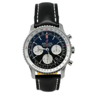 Breitling Men's Navitimer Stainless Steel 43mm Black Chronograph Dial Watch Reference #: AB0121