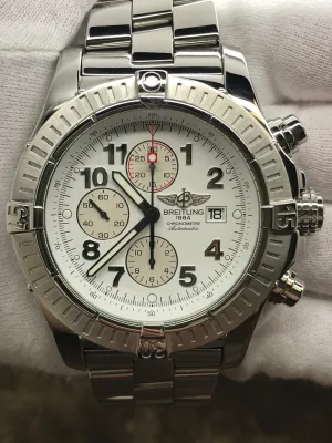 Breitling Super Avenger A13370 White Dial Automatic Men's Watch