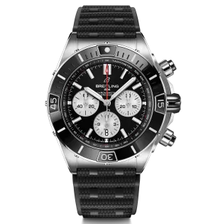 Breitling Super Chronomat B01 44 Black Rubber Strap