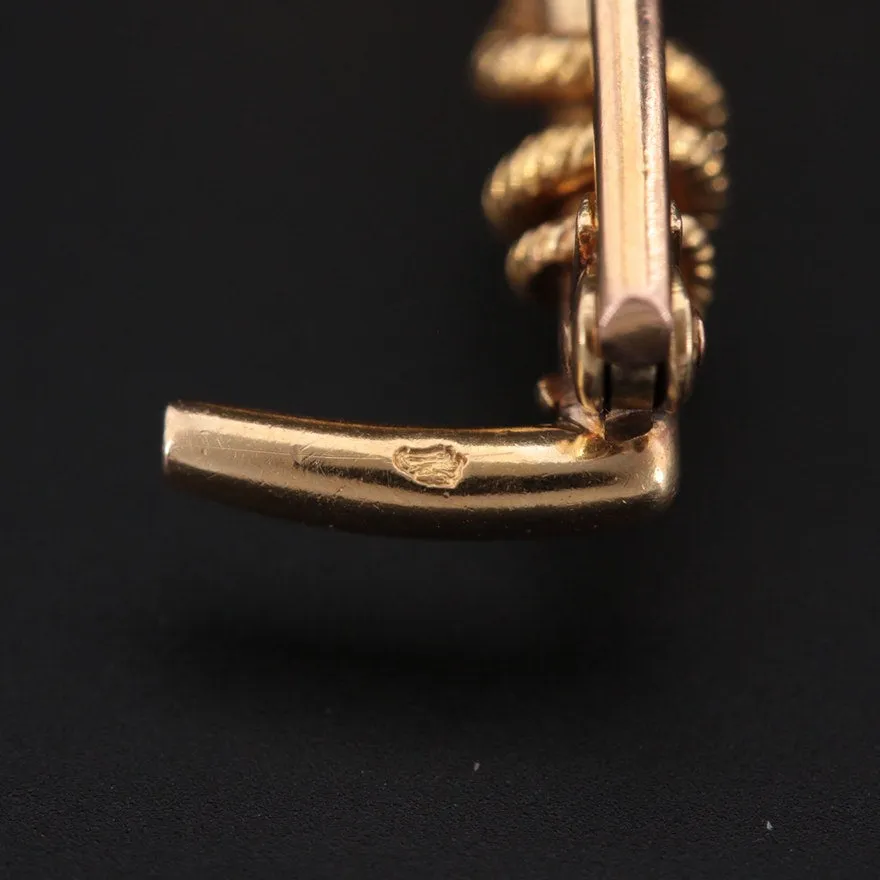 Brooch Cartier Antique 18 kt Yellow Gold and Porcelain