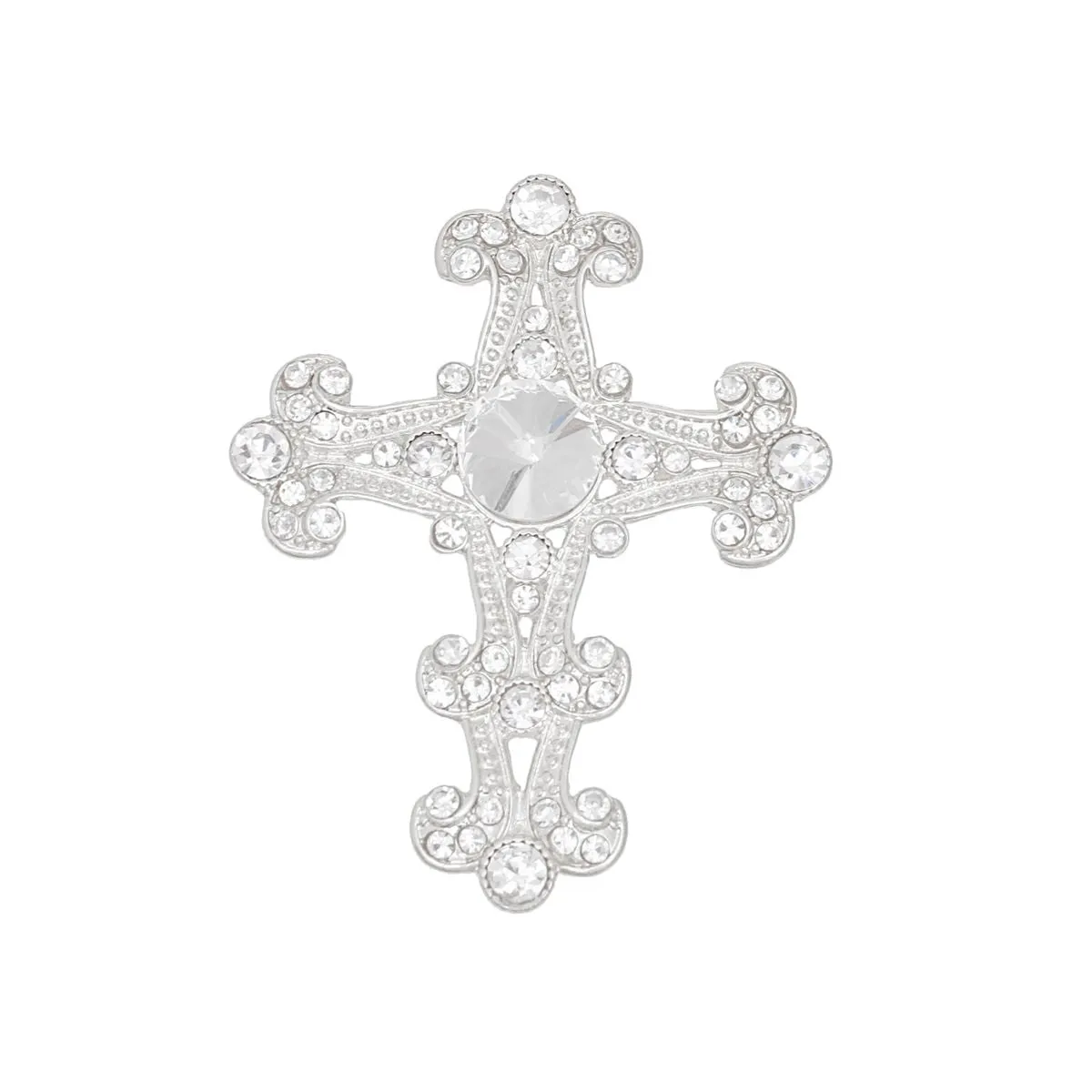 Brooch Victorian Cross Silver Pin