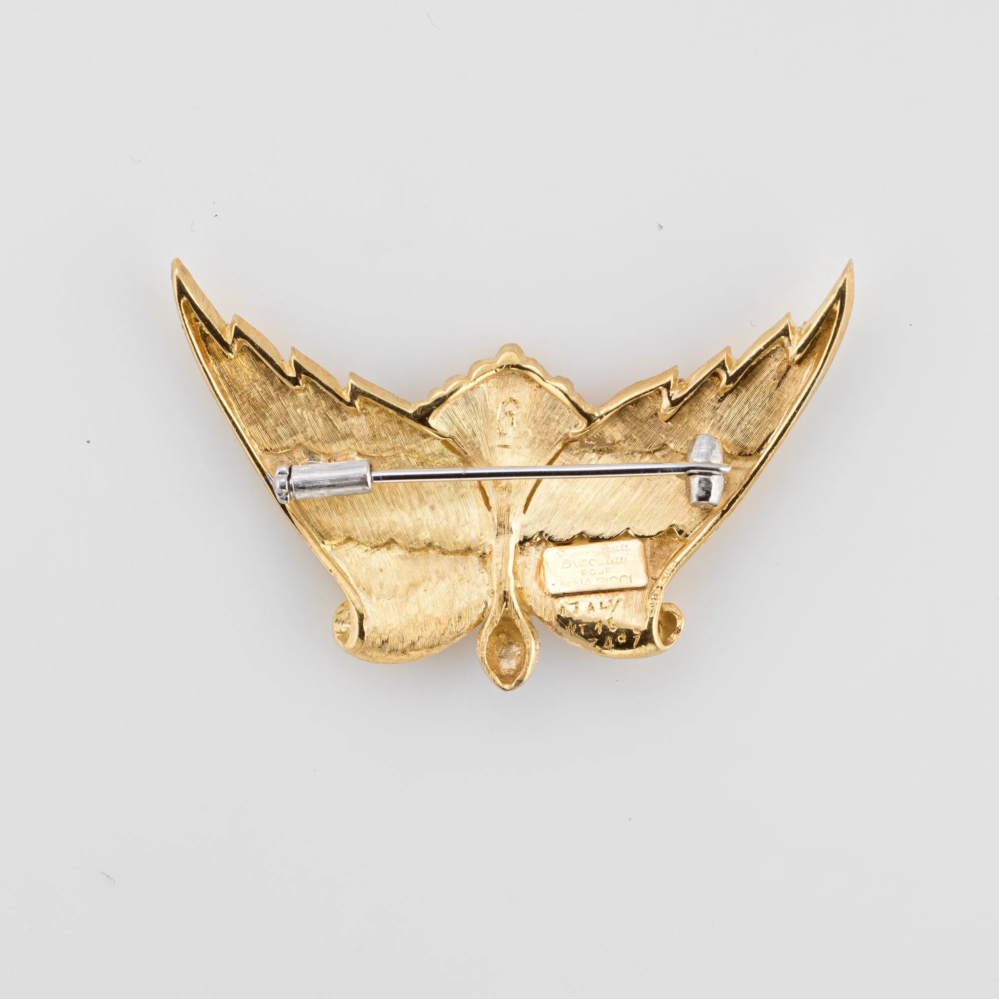 Buccellati L'air Du Temps Dove Wings Brooch 18k Gold Nina Ricci Vintage