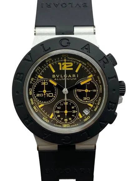 Bulgari Aluminum Chronograph 103893 Vision Gran Turismo LE BB41ATCH Black & Yellow Dial Automatic Men's Watch