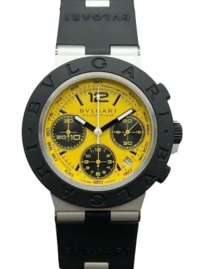 Bulgari Aluminum Chronograph Vision Gran Turismo LE BB41ATCH Yellow Dial Automatic Men's Watch