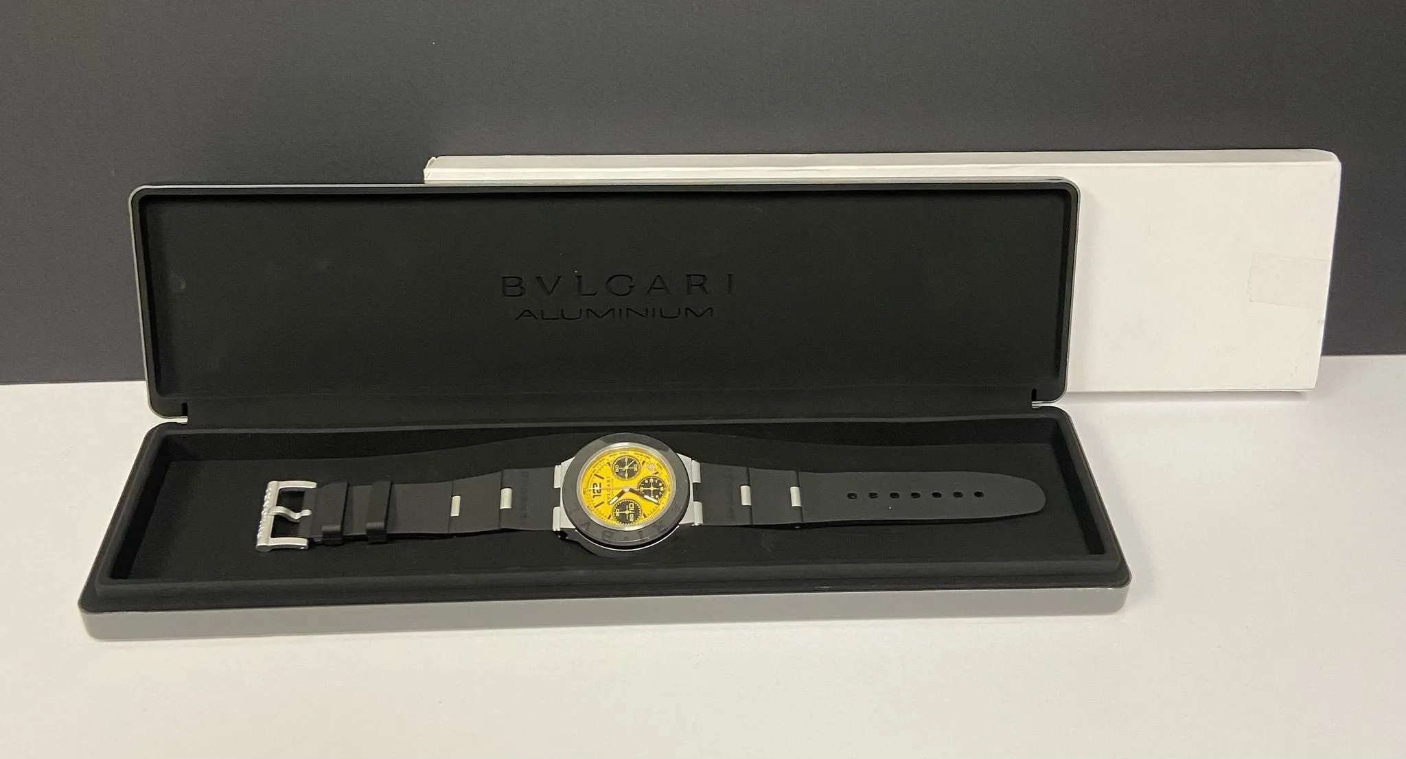 Bulgari Aluminum Chronograph Vision Gran Turismo LE BB41ATCH Yellow Dial Automatic Men's Watch