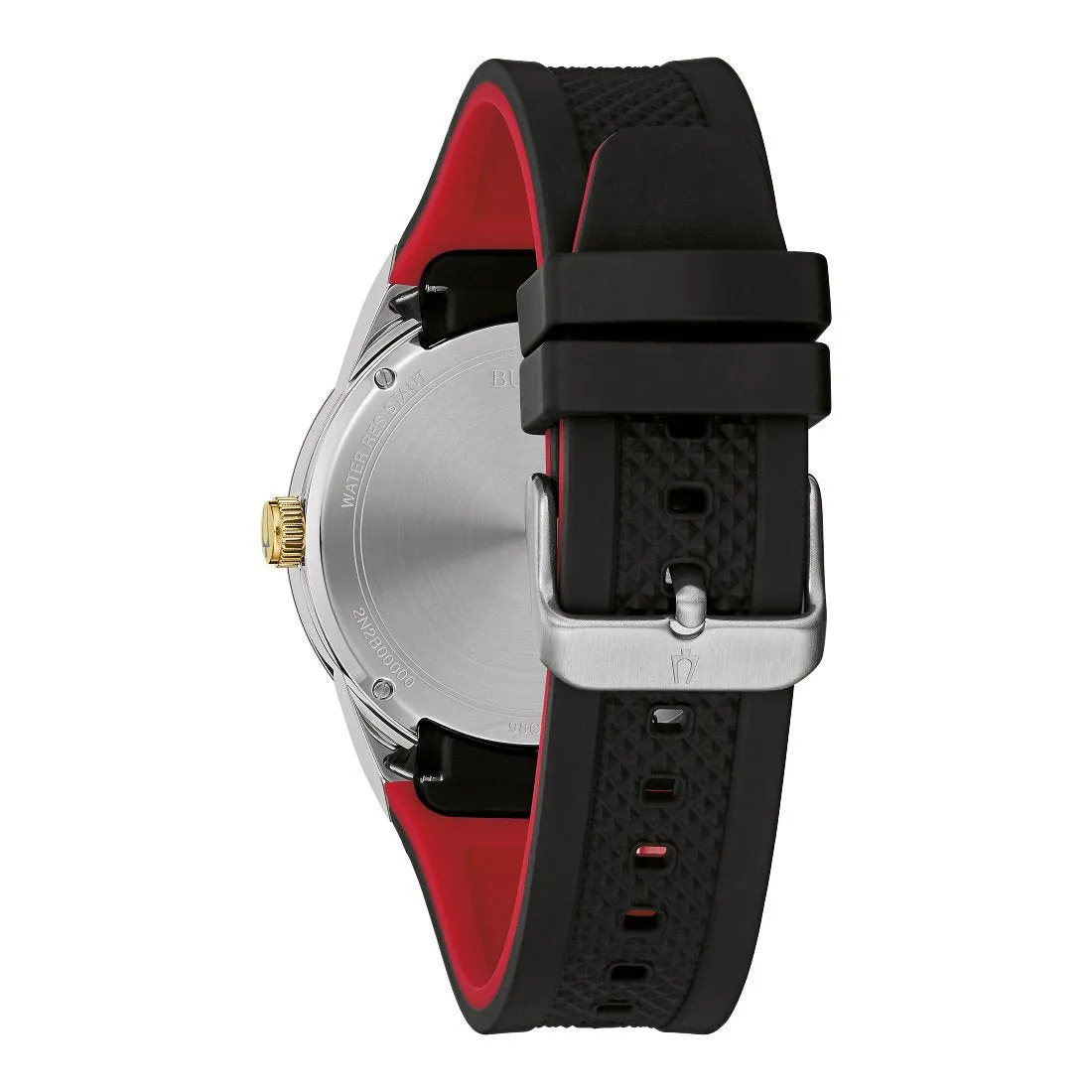 Bulova Millennia Mens Stainless Steel Black Dial Silicone Strap Watch