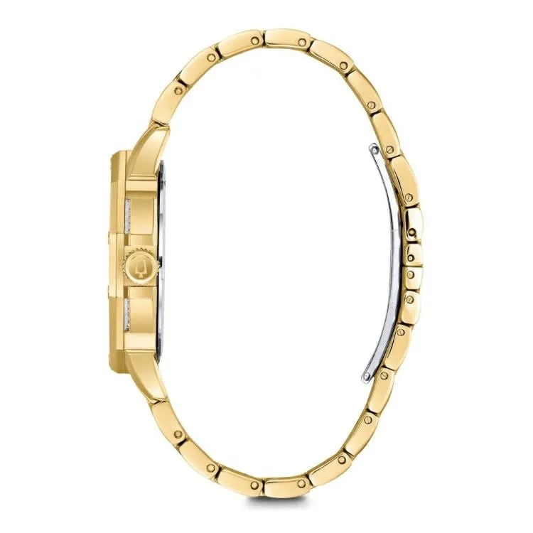 Bulova Octava Mens Chronograph Gold Tone Crystal Watch