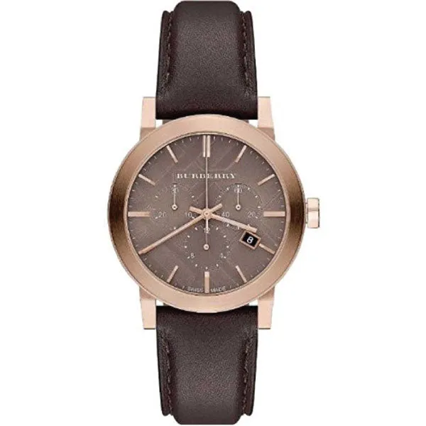 Burberry Brown Leather Strap Brown Dial Chronograph Quartz Watch for Gents - BU9755