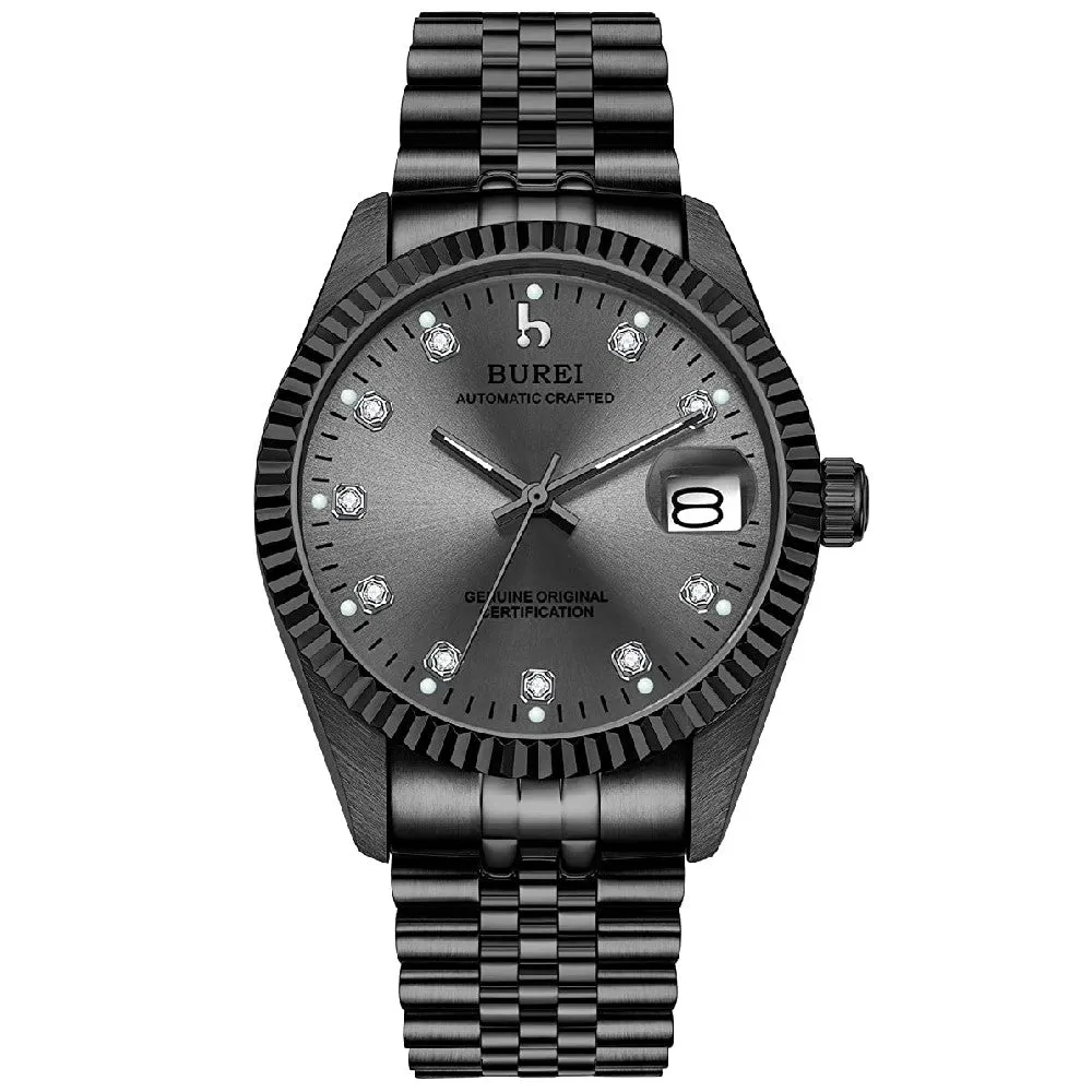BUREI Men's Luxury Automatic Watch Two Tones Stainless Steel Dress Wrist Watches Self-Winding
