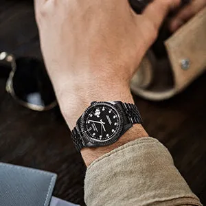 BUREI Men's Luxury Automatic Watch Two Tones Stainless Steel Dress Wrist Watches Self-Winding