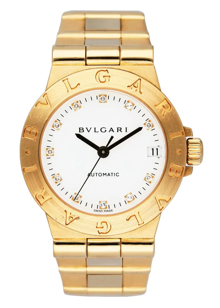 Bvlgari Diagono LCV 29 G Midsize 18K Yellow Gold Ladies Watch
