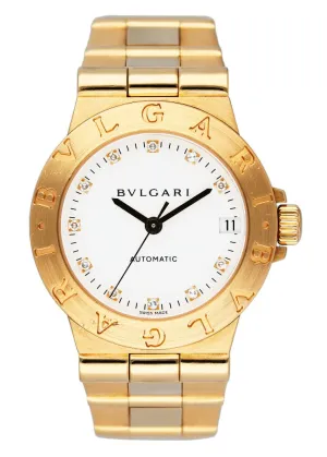 Bvlgari Diagono LCV 29 G Midsize 18K Yellow Gold Ladies Watch