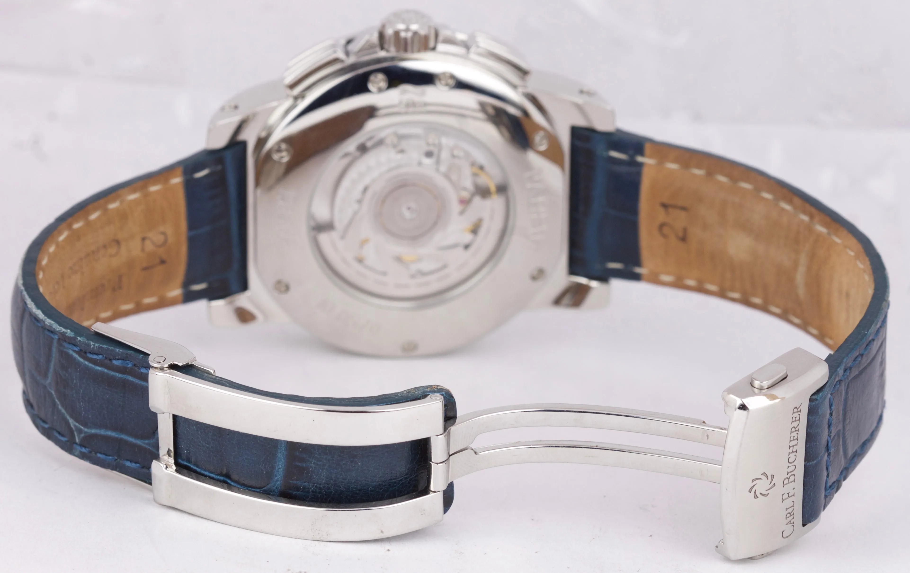 Carl F. Bucherer Patravi Chronograph GMT Blue 42.5mm Stainless Watch 10618.08