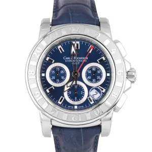 Carl F. Bucherer Patravi Chronograph GMT Blue 42.5mm Stainless Watch 10618.08
