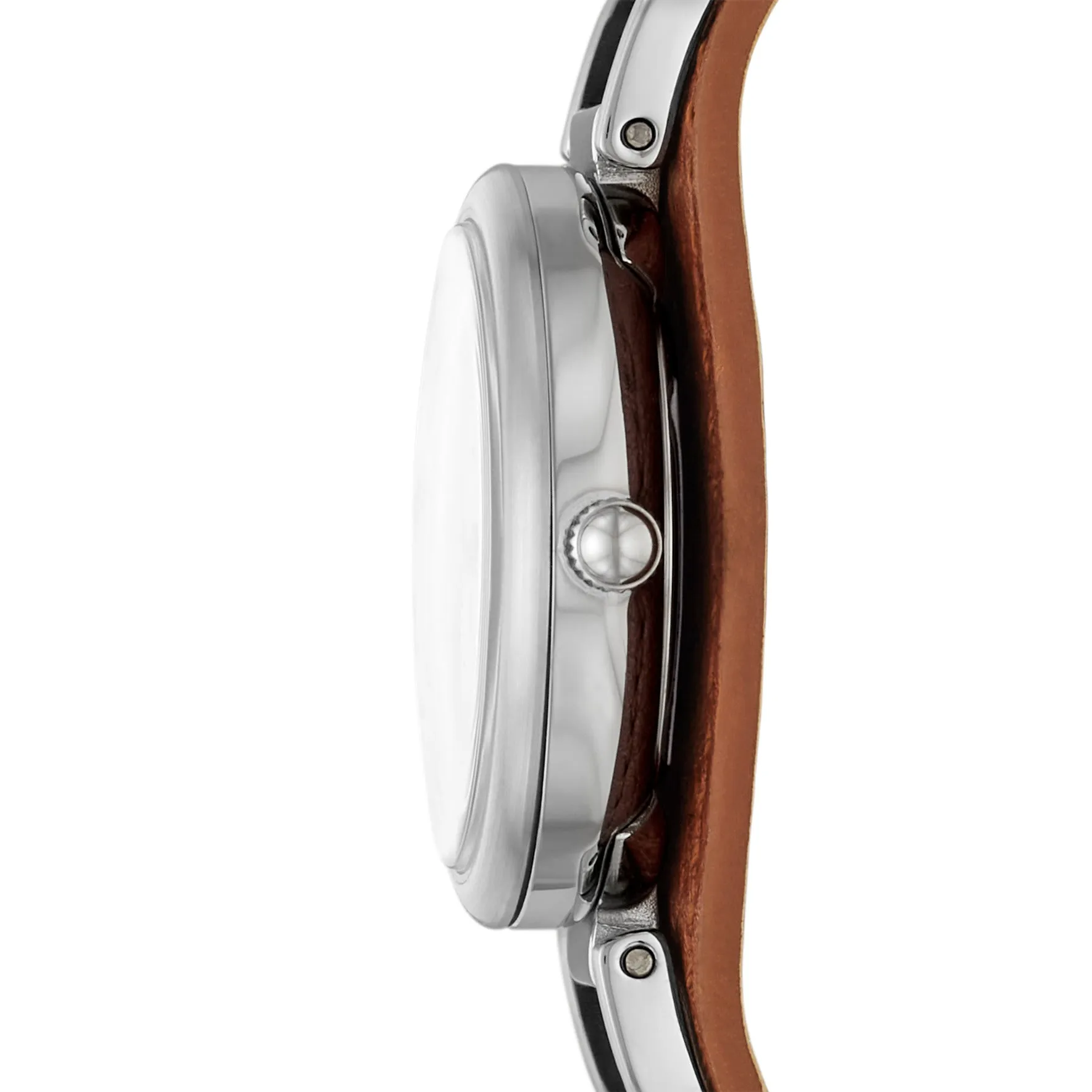 Carlie Three-Hand Brown Eco Leather Watch