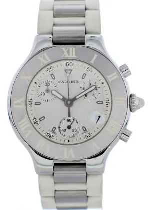 Cartier Chronoscaph 21 2424 Stainless Steel Watch