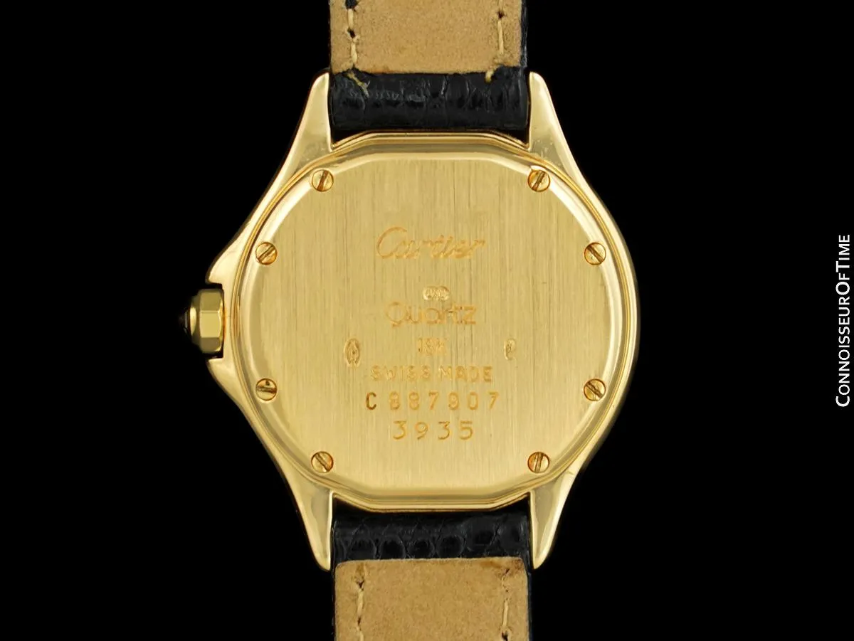 Cartier Cougar Panthere Ladies 18K Gold Watch - 18K Gold & Factory Diamonds