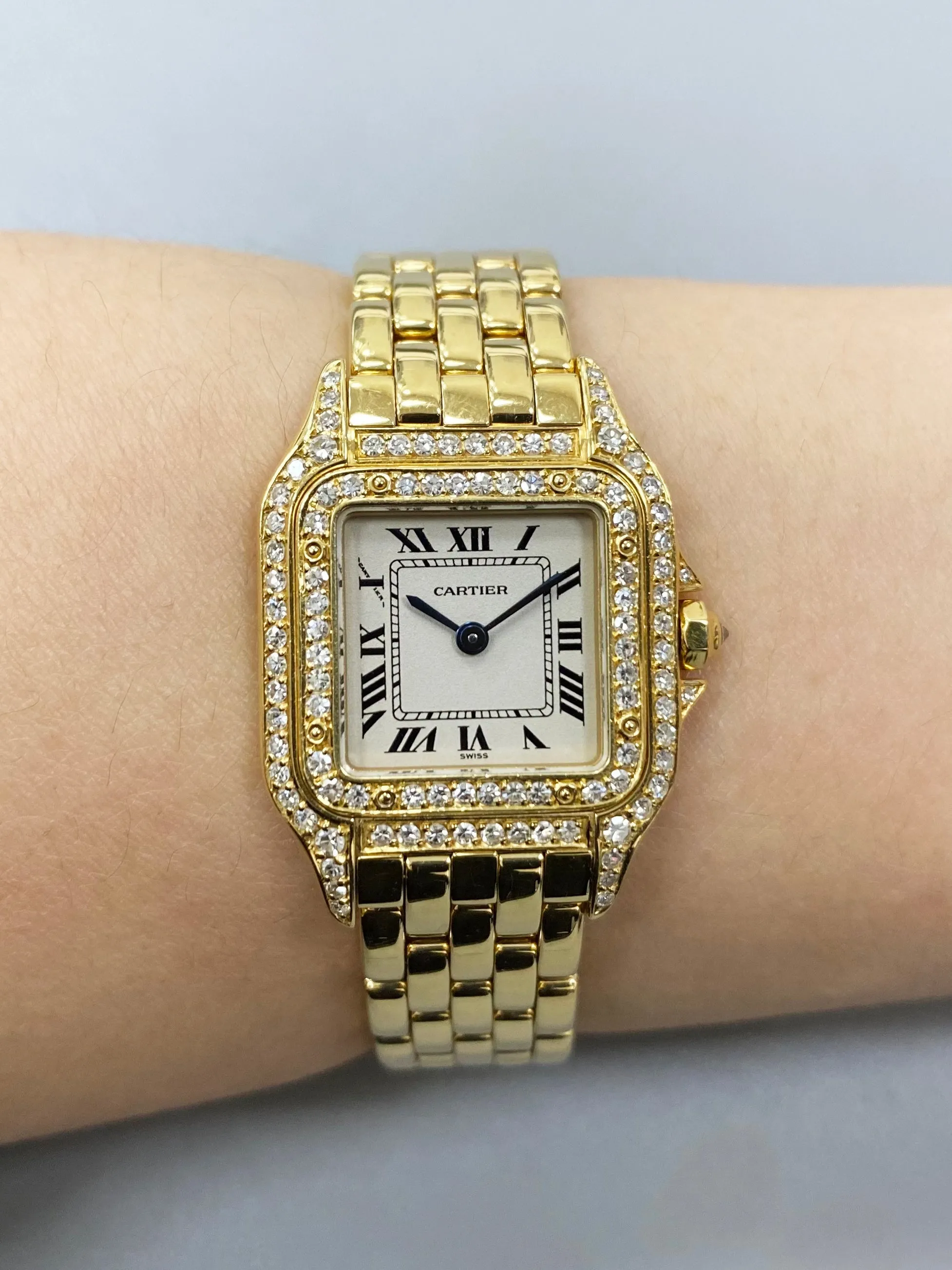 Cartier Panthere 1070/2 18K Yellow Gold Diamond Ladies Watch
