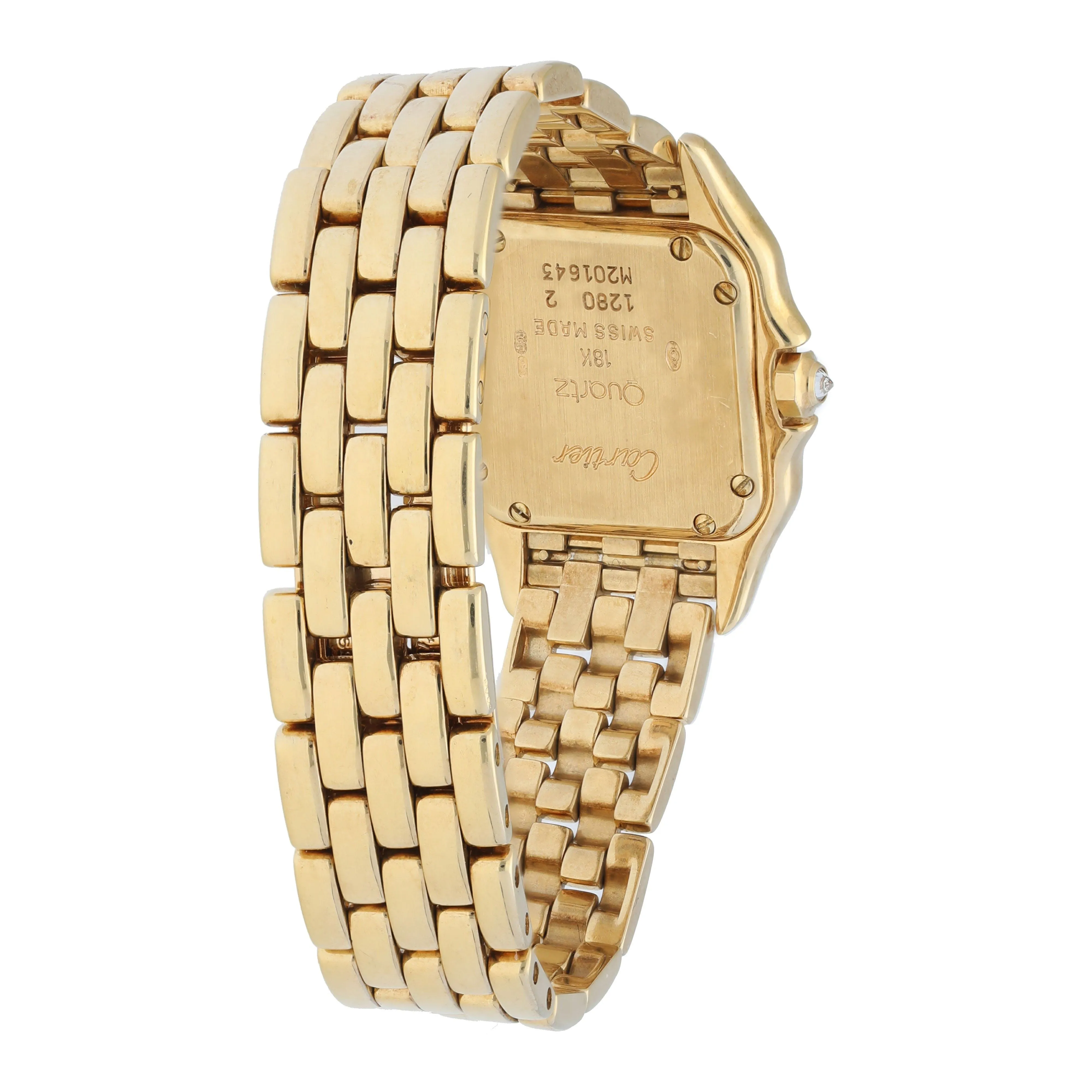 Cartier Panthere 1280 2 Yellow Gold Diamond Case Ladies Watch
