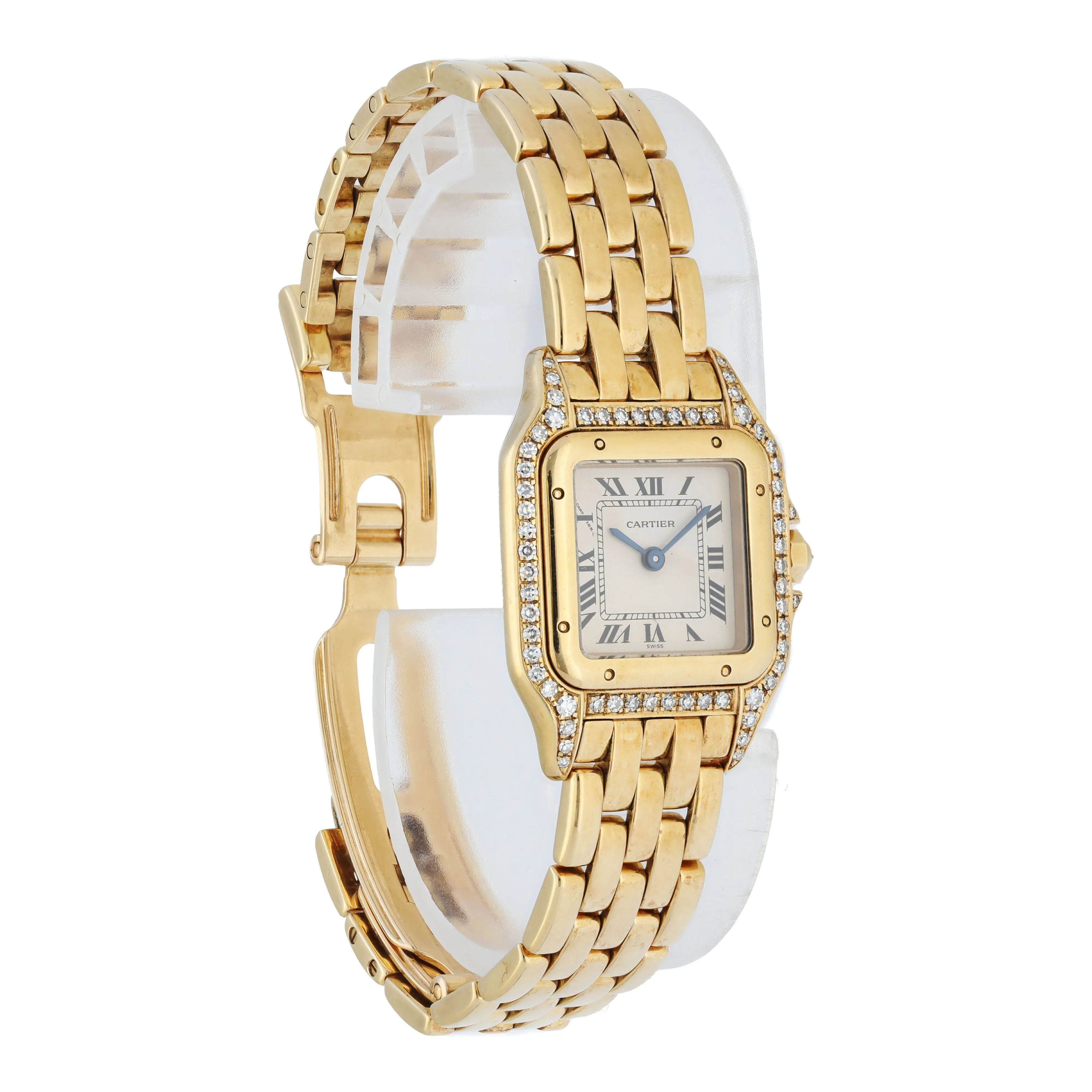 Cartier Panthere 1280 2 Yellow Gold Diamond Case Ladies Watch