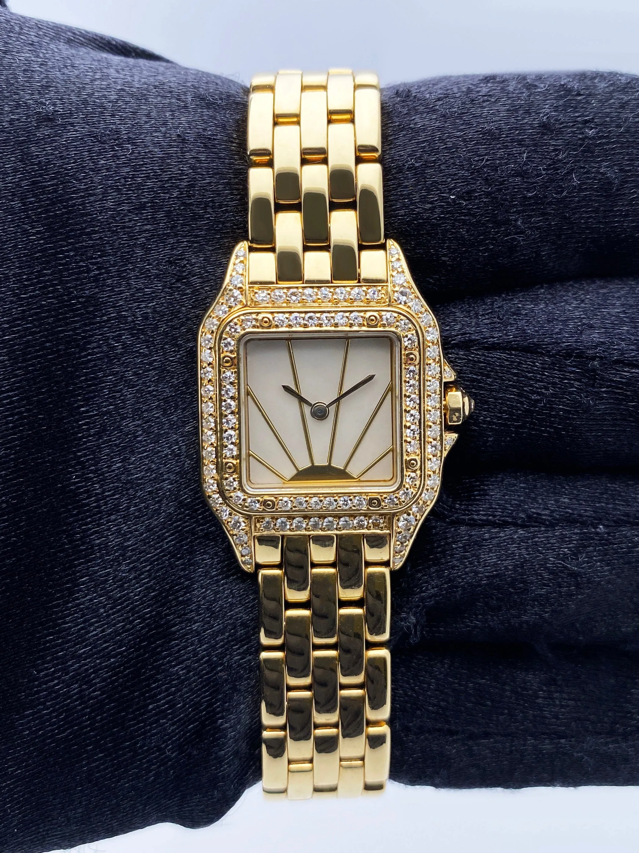Cartier Panthere MOP Diamond Dial Ladies Watch Box Papers