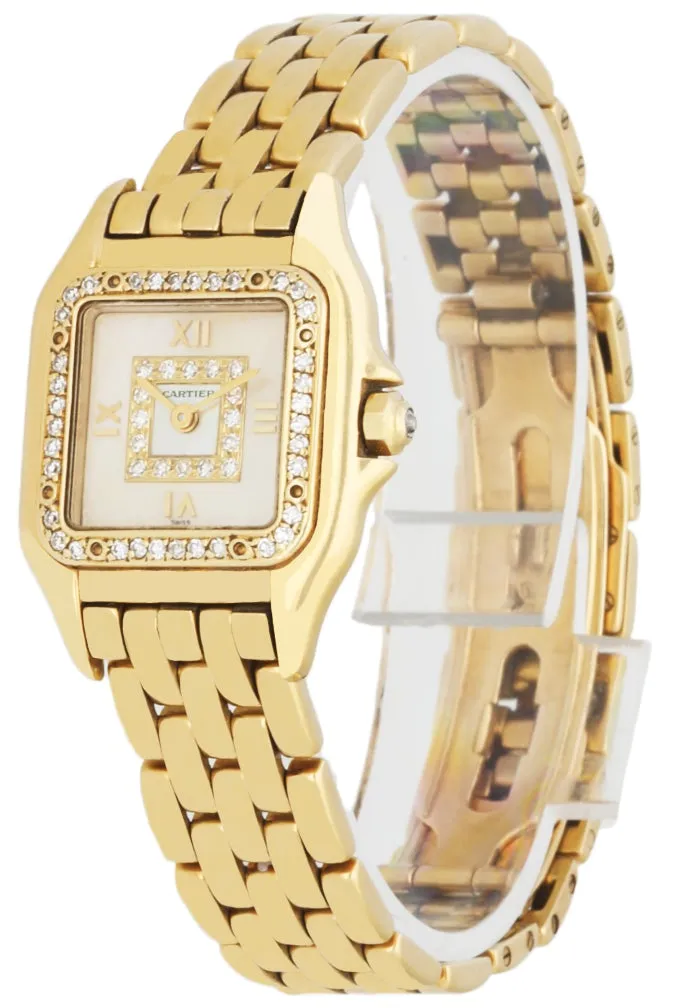 Cartier Panthere Mother of Pearl 18k Yellow Gold & Diamonds Ladies watch.
