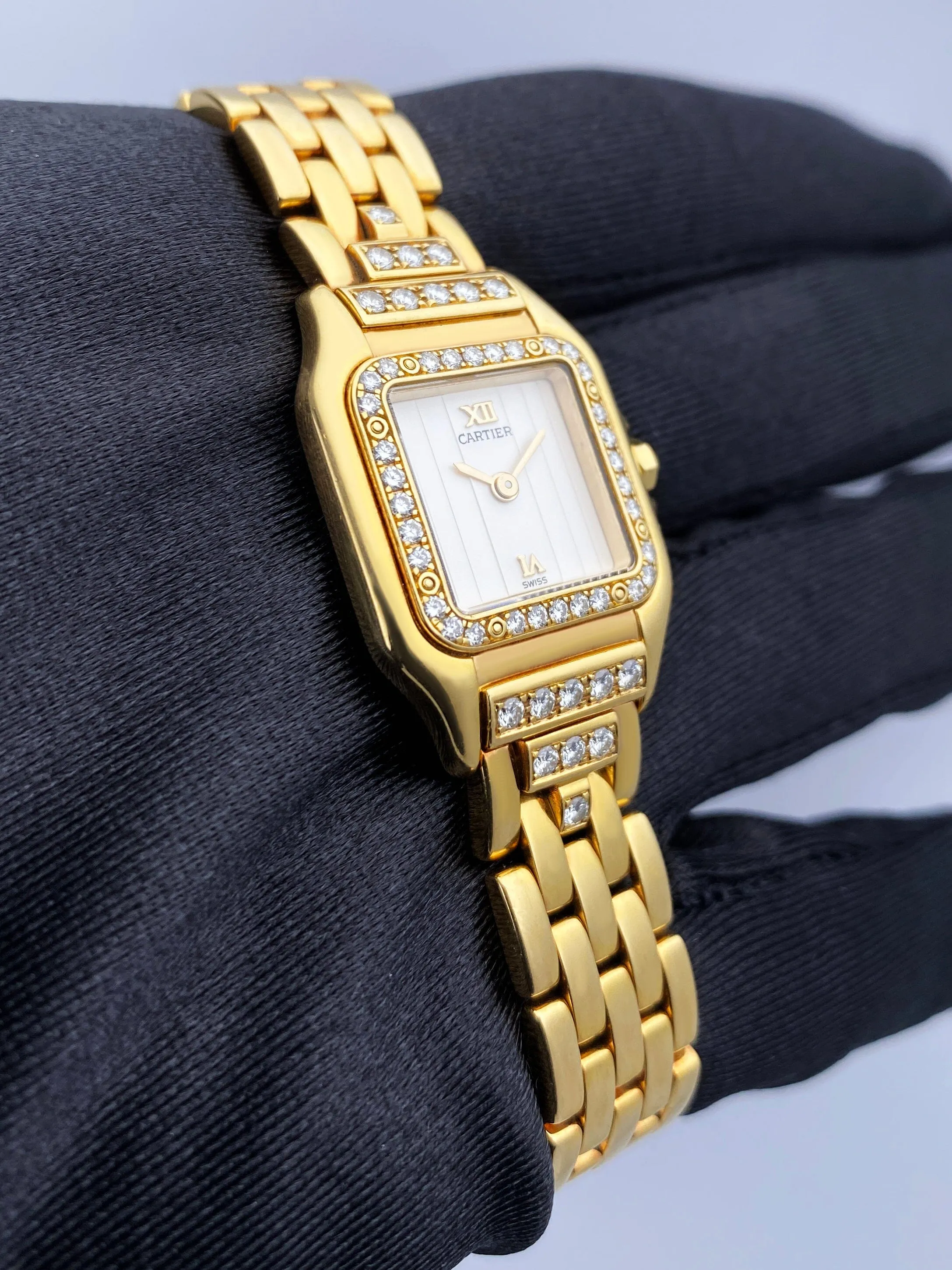 Cartier Panthere WF3159HP Diamond Cream Dial Yellow Gold Watch