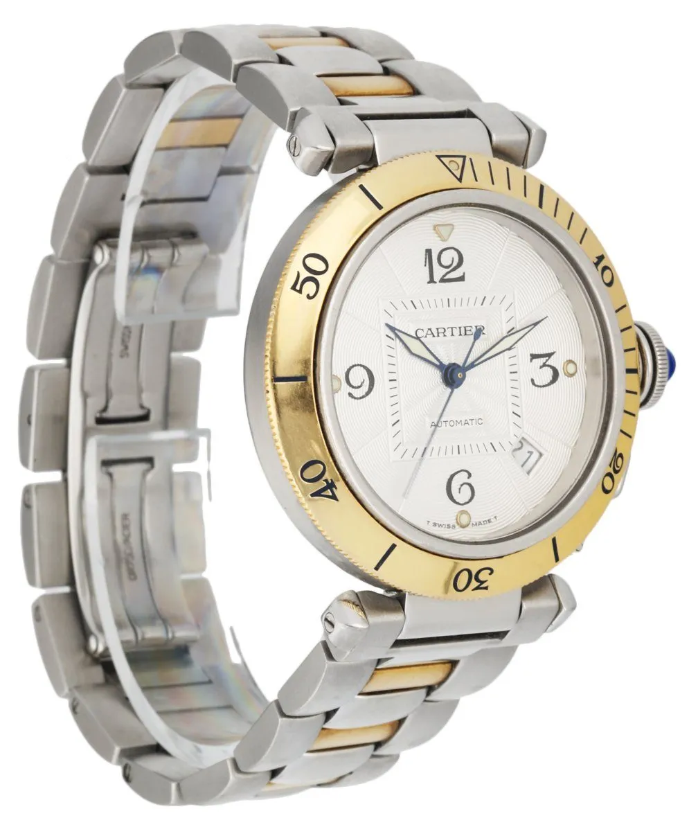 Cartier Pasha 2378 18K Yellow Gold & Stainless Steel Men's Watch Full Set