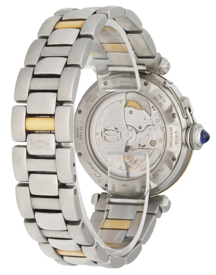 Cartier Pasha 2378 18K Yellow Gold & Stainless Steel Men's Watch Full Set