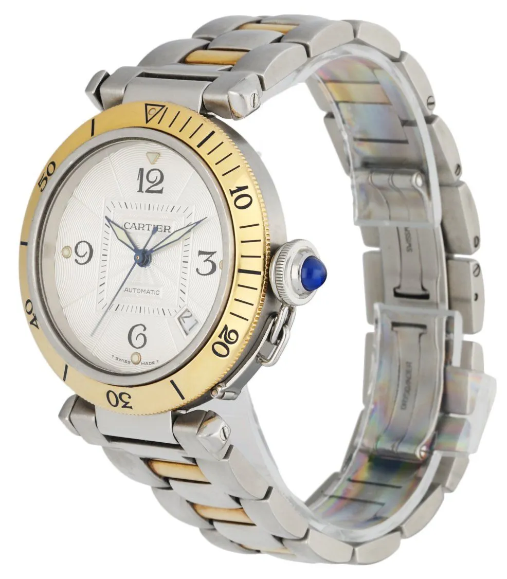 Cartier Pasha 2378 18K Yellow Gold & Stainless Steel Men's Watch Full Set