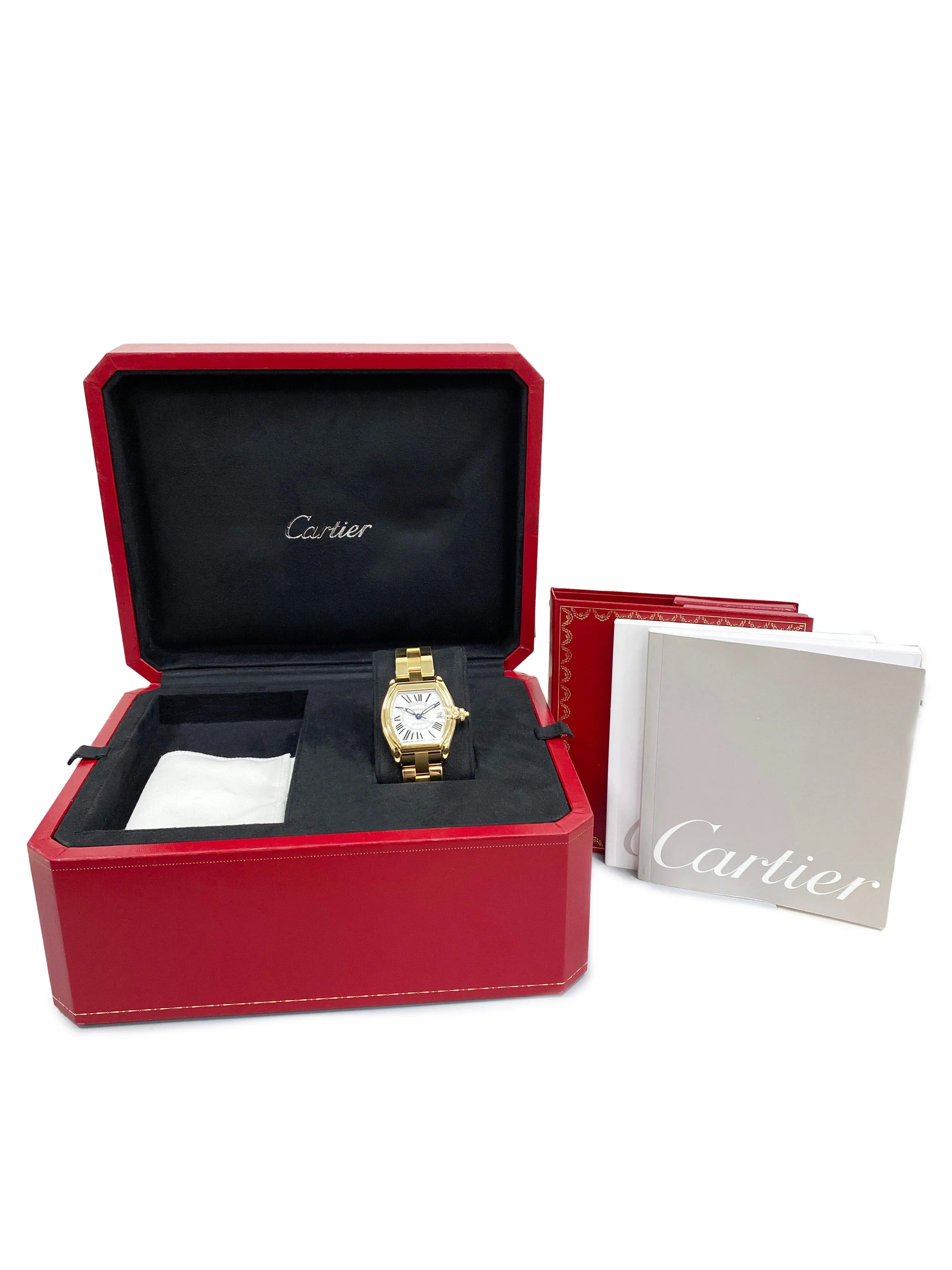 Cartier Roadster Large W62005V1 18K Yellow Gold Mens Watch Box Papers