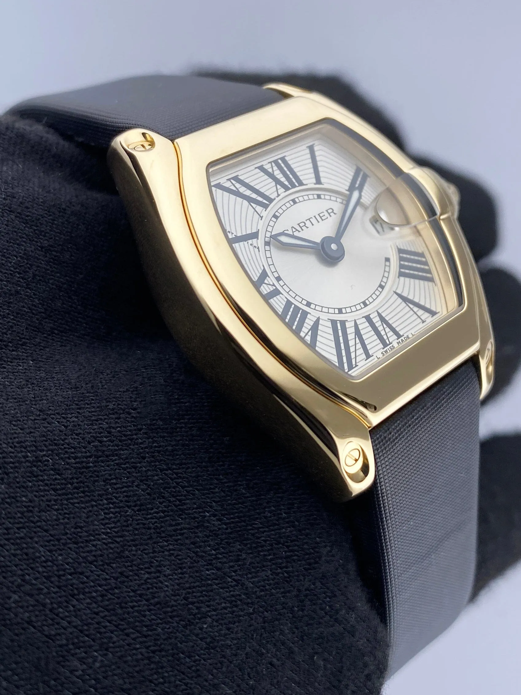 Cartier Roadster W62018Y5 Sliver Dial Yellow Gold Ladies Watch