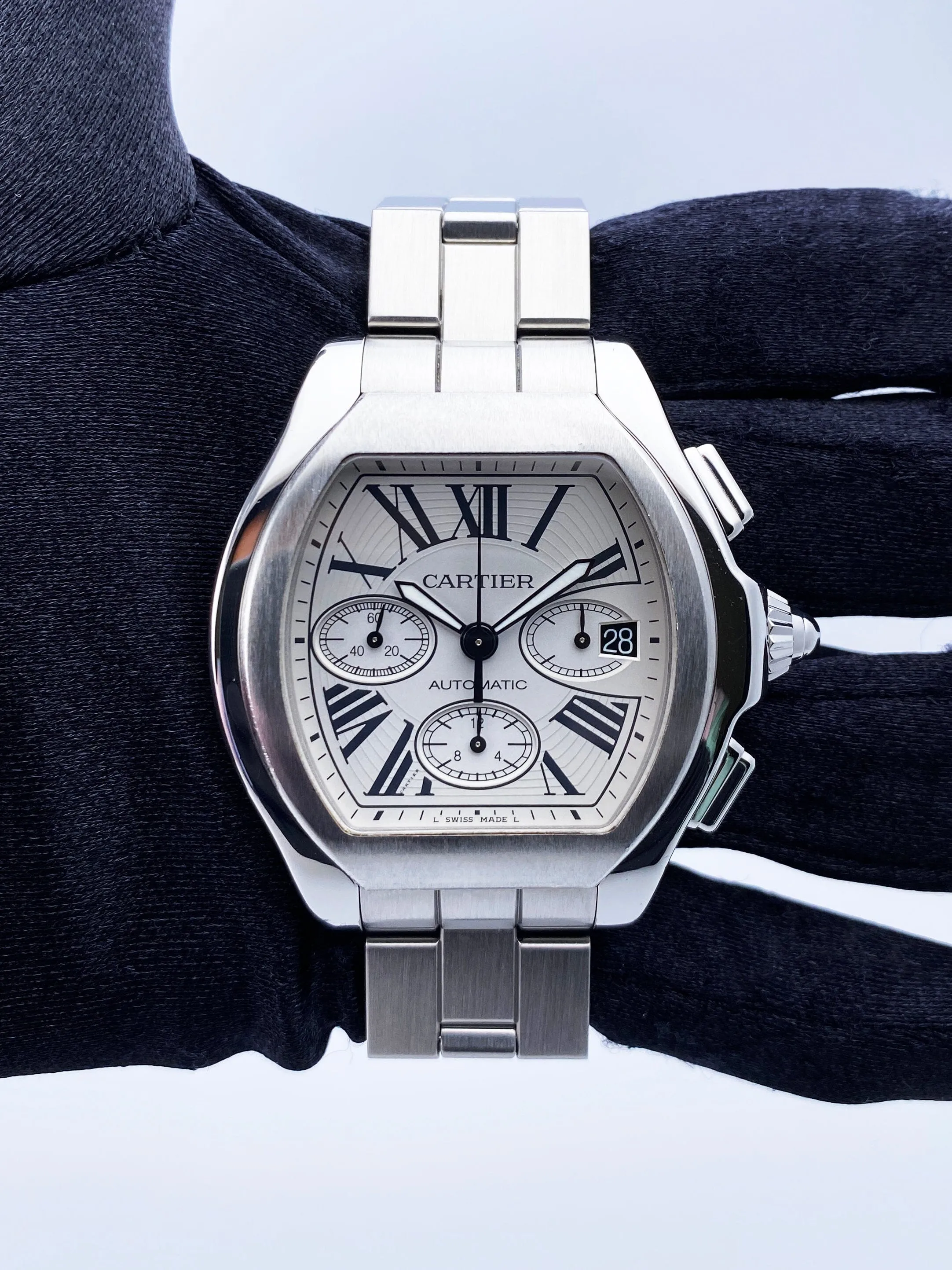 Cartier Roadster XL W6206019 Sliver Dial Mens Watch