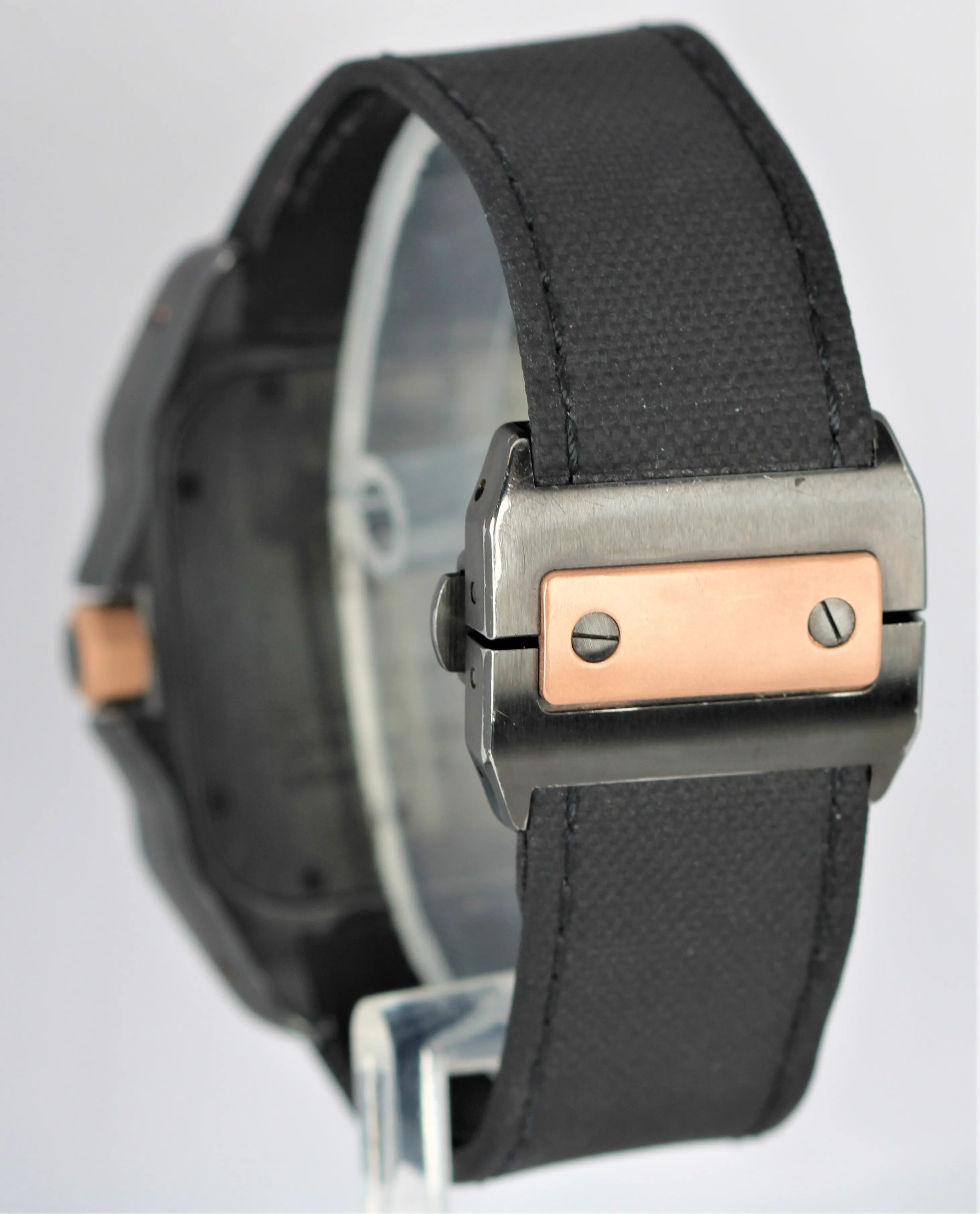 Cartier Santos 100 18k Rose Gold Black 51x42mm Black Leather W2020009 2656 Watch
