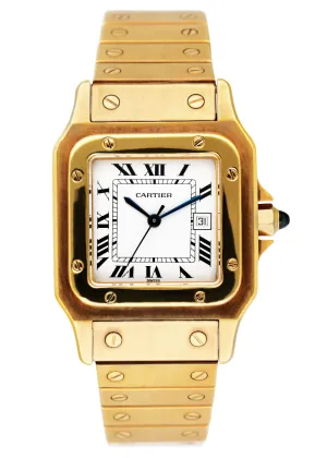 Cartier Santos 18K Yellow Gold Mens Watch