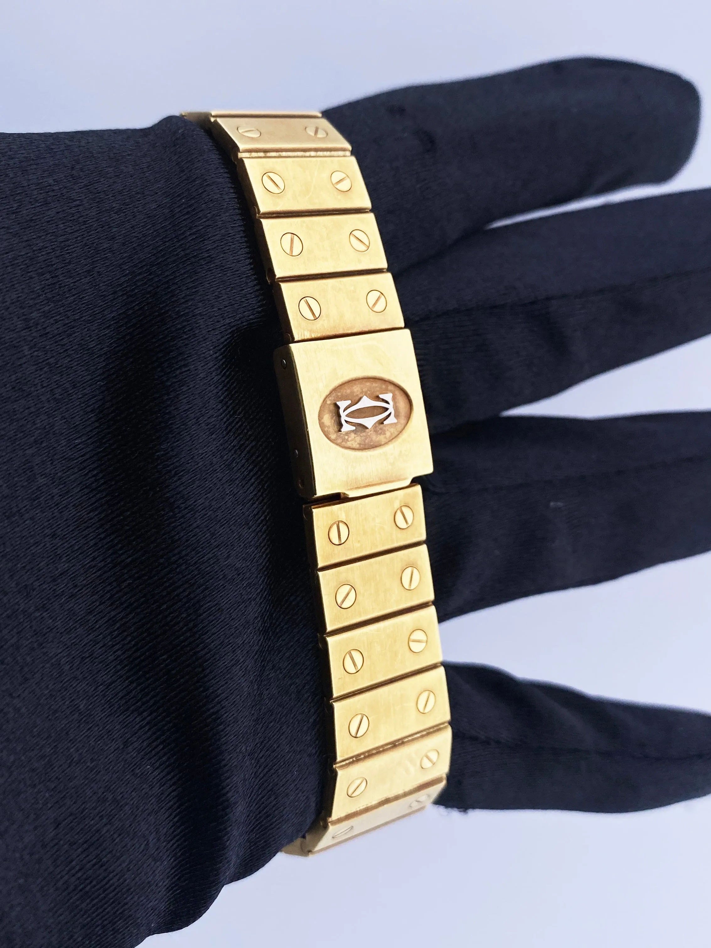 Cartier Santos 18K Yellow Gold Mens Watch