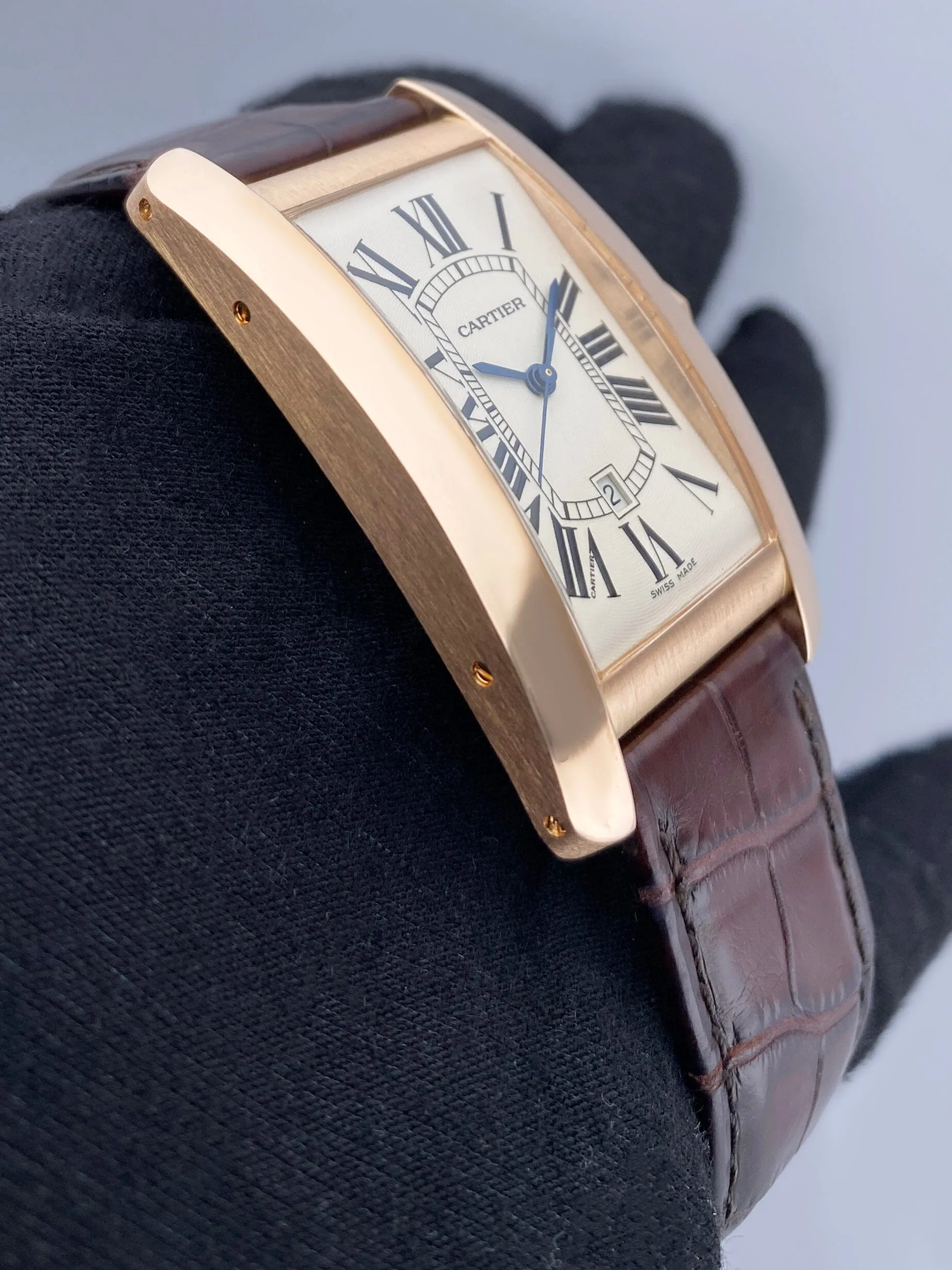 Cartier Tank Americaine Large W2609156 18K Rose Gold Watch Box Papers