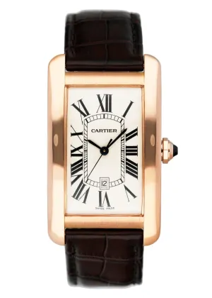 Cartier Tank Americaine Large W2609156 18K Rose Gold Watch Box Papers