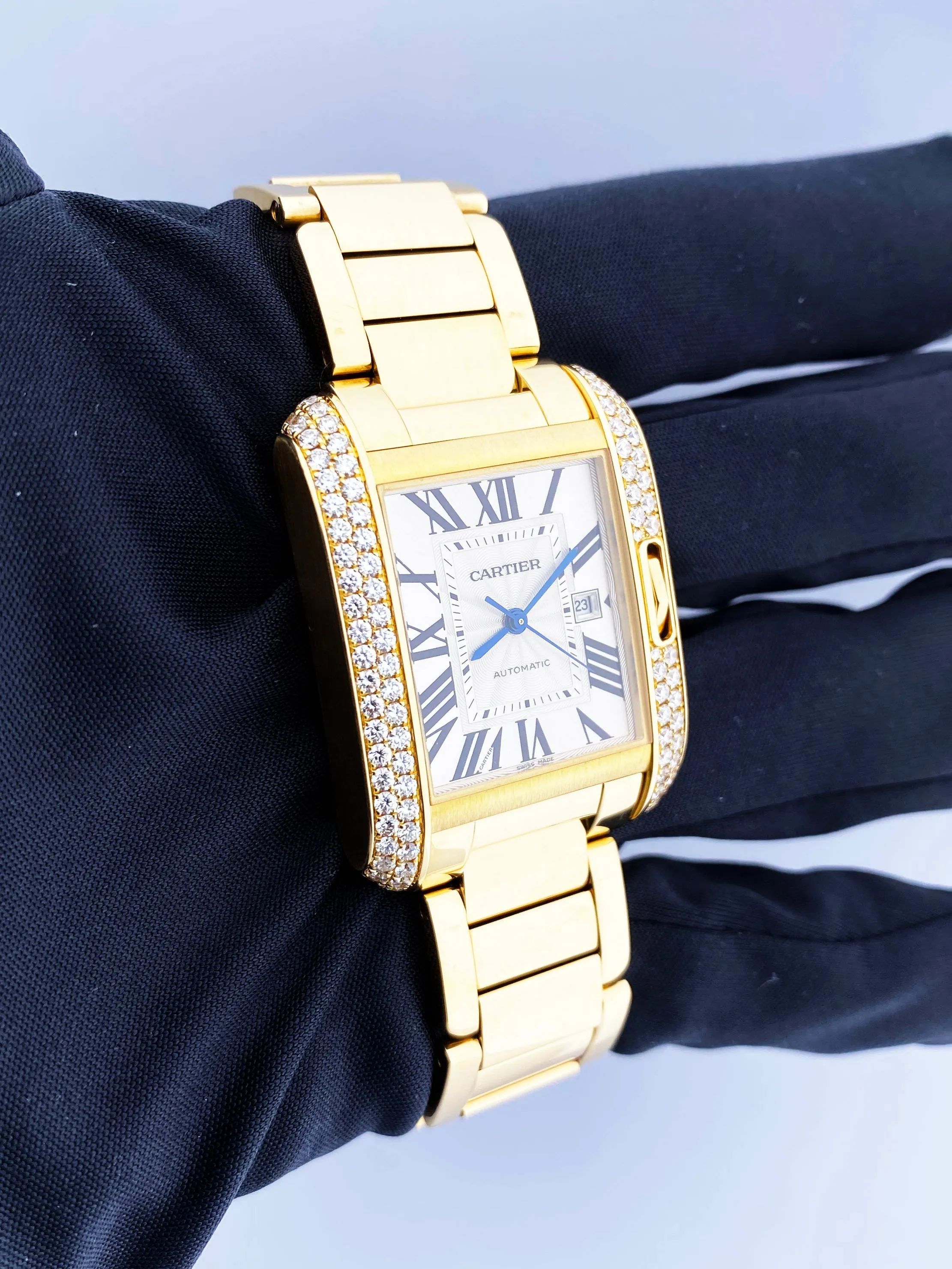 Cartier Tank Anglaise  WT100006 18K Yellow Gold Diamond