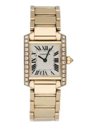 Cartier Tank Francaise 2793 18k Rose Gold & Diamond Ladies Watch