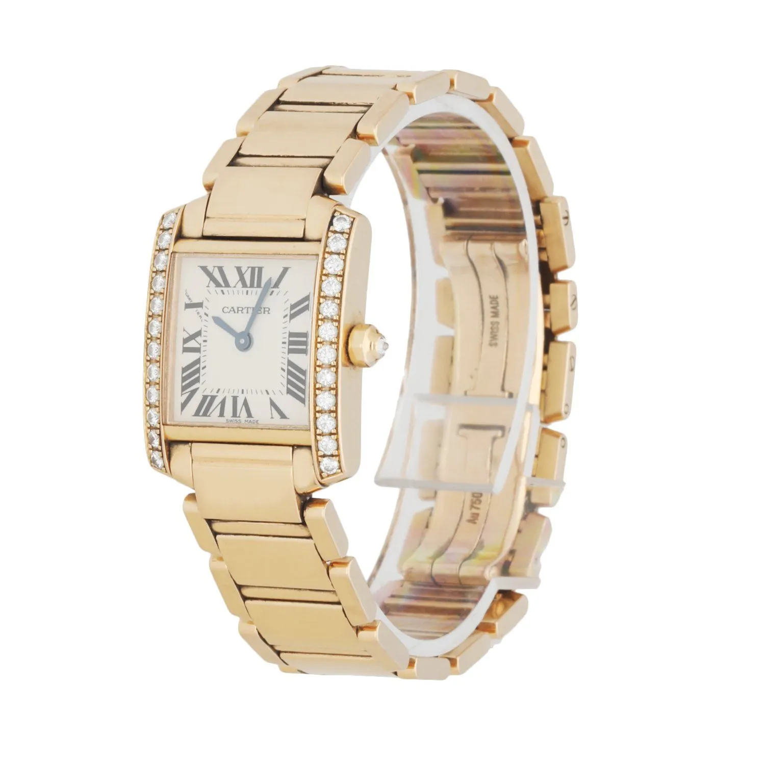 Cartier Tank Francaise 2793 18k Rose Gold & Diamond Ladies Watch