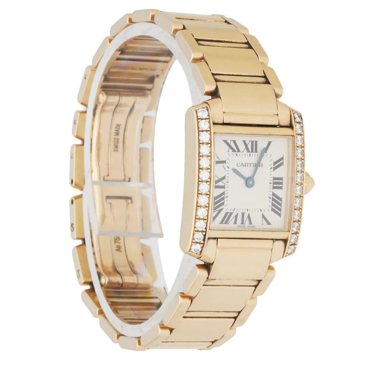 Cartier Tank Francaise 2793 18k Rose Gold & Diamond Ladies Watch