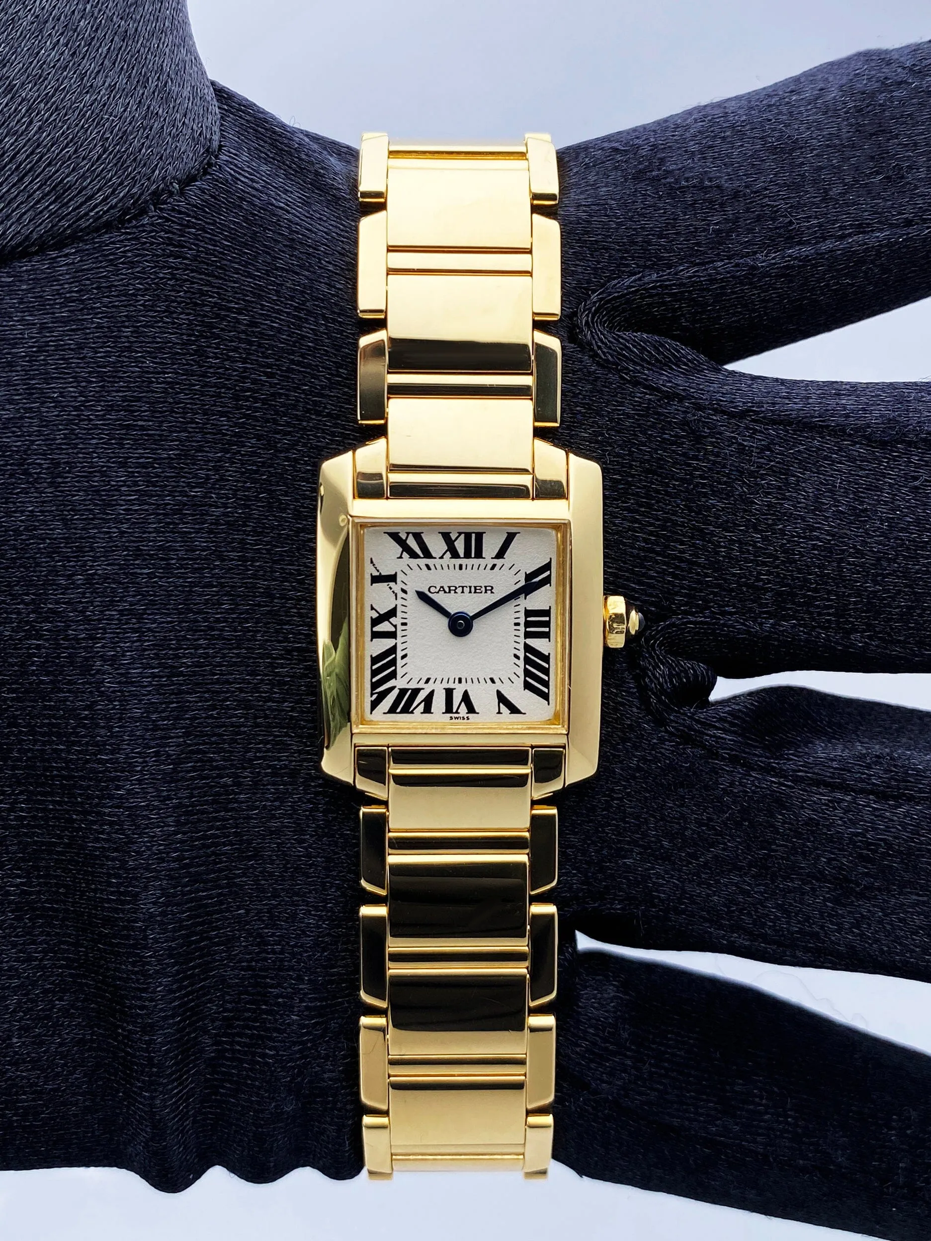 Cartier Tank Francaise W50002N2 Yellow Gold Ladies Watch Box Papers