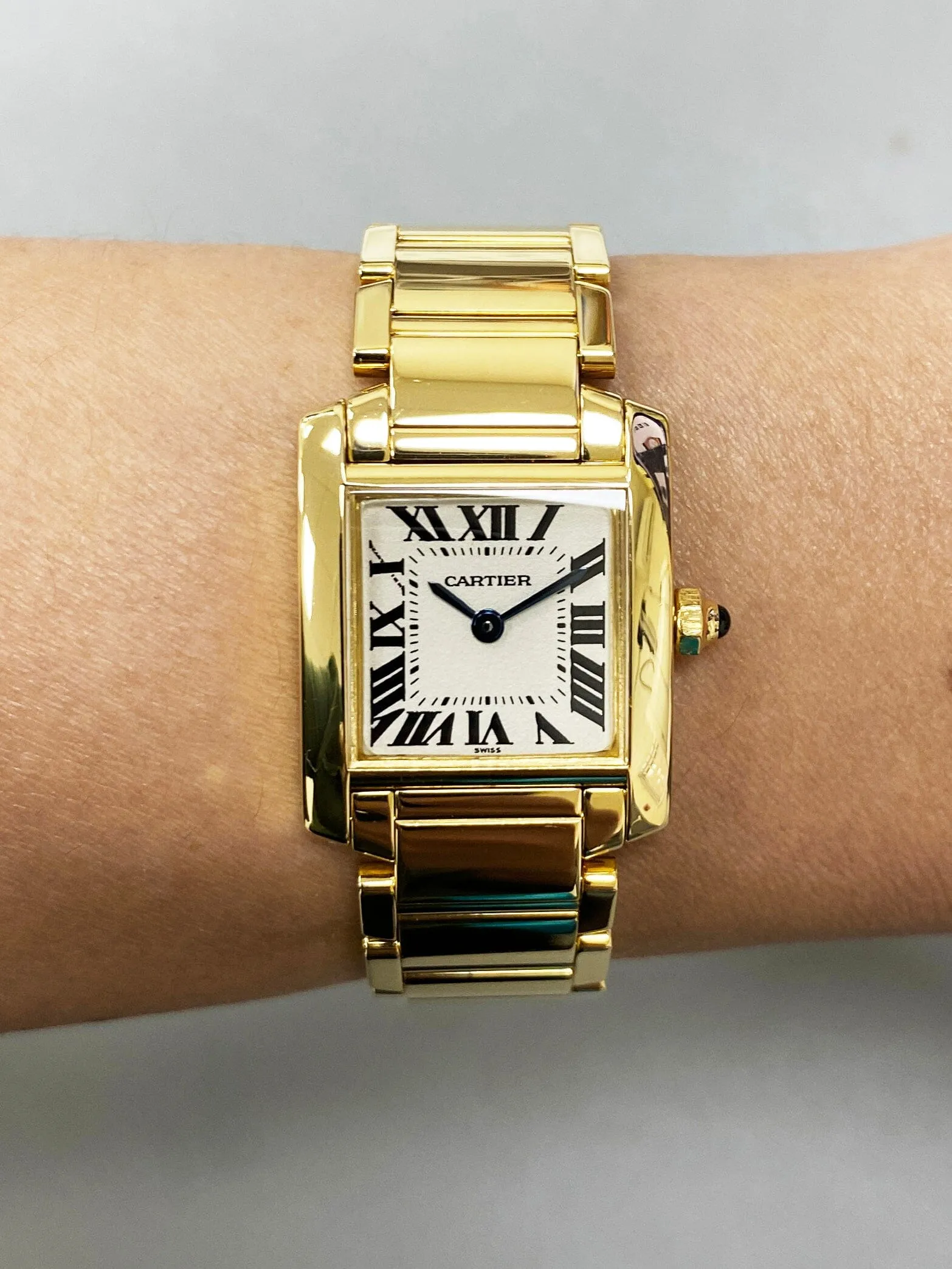 Cartier Tank Francaise W50002N2 Yellow Gold Ladies Watch Box Papers