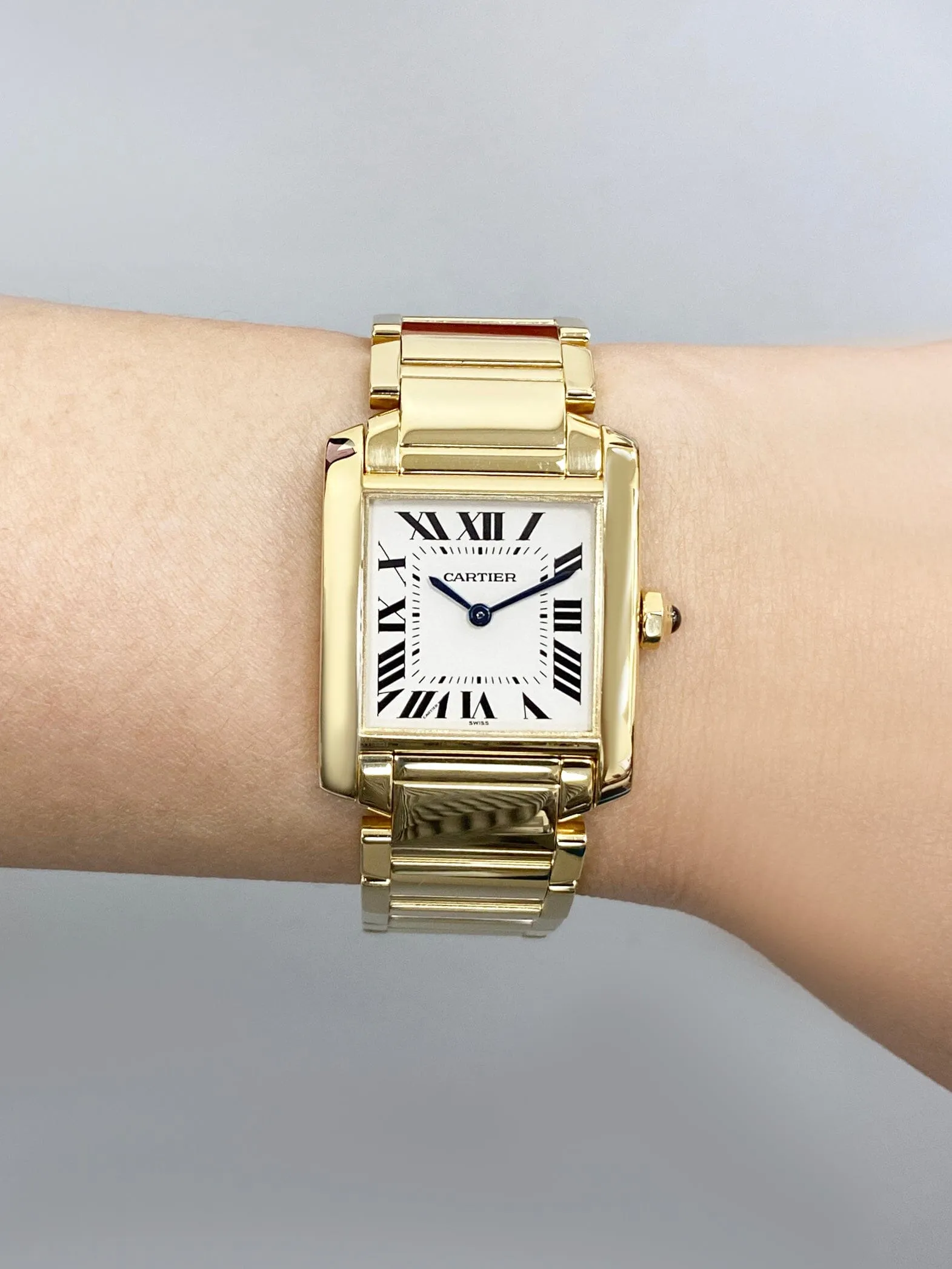 Cartier Tank Francaise W50003N2 Midsize Ladies Watch Box Papers