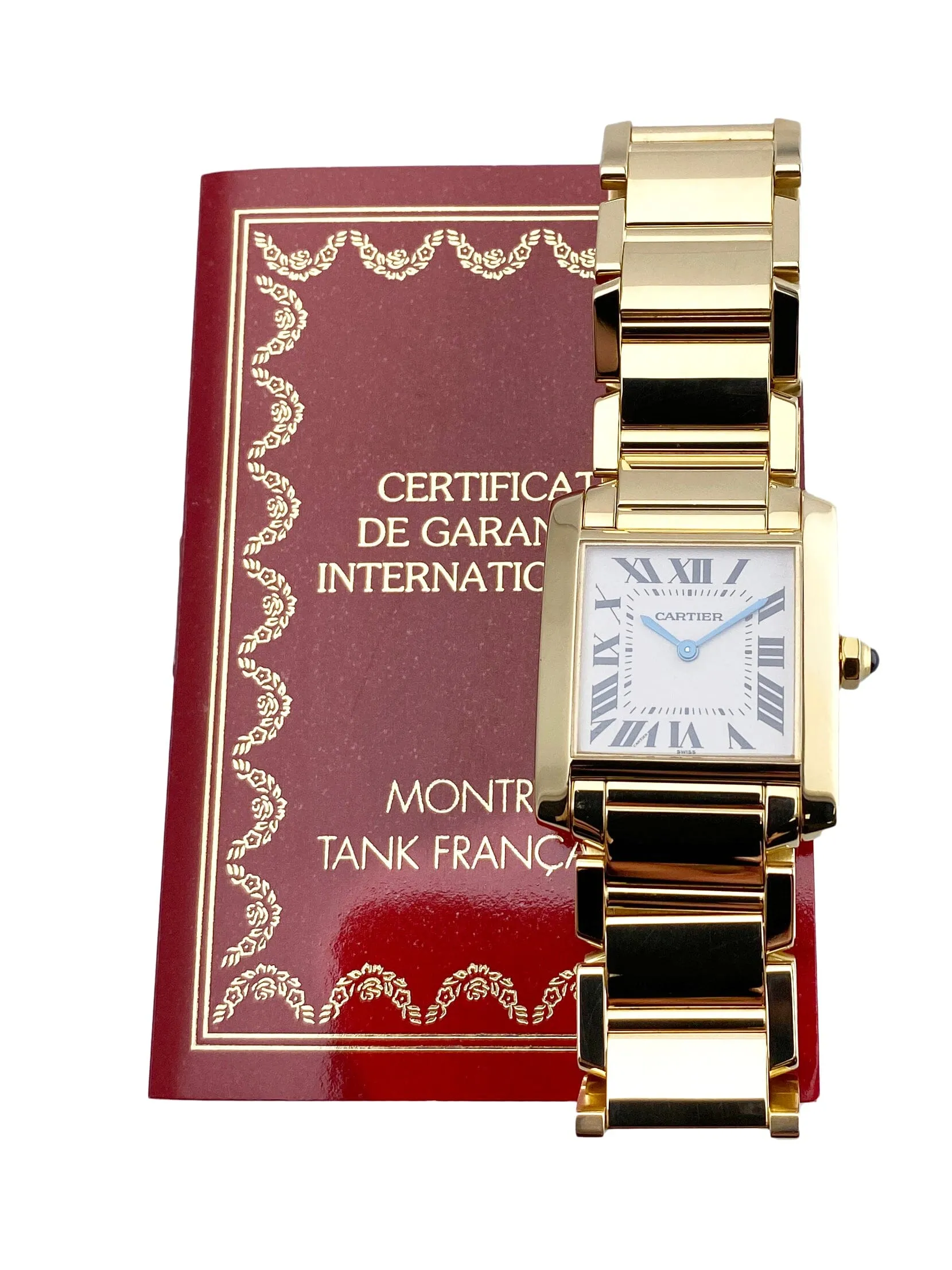 Cartier Tank Francaise W50003N2 Midsize Ladies Watch Box Papers